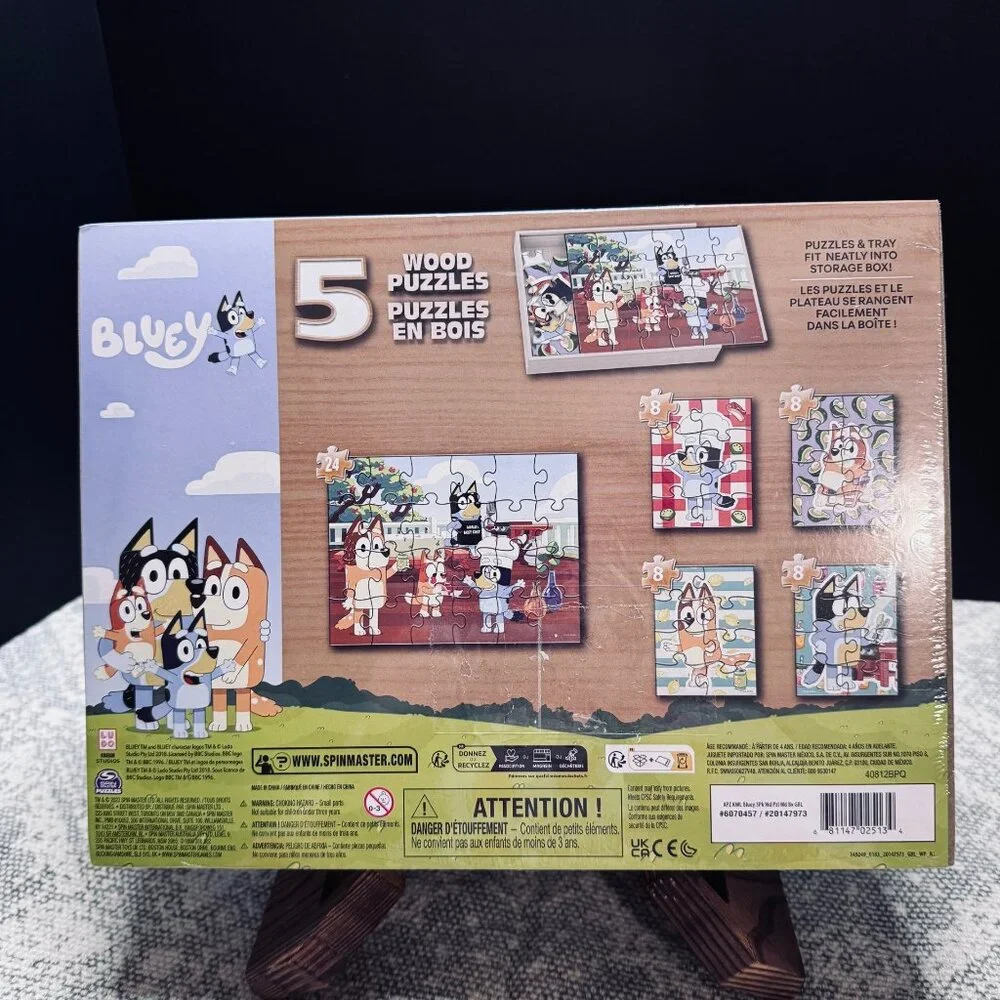 Bluey 5 Wood Puzzles - Picture 2 of 3